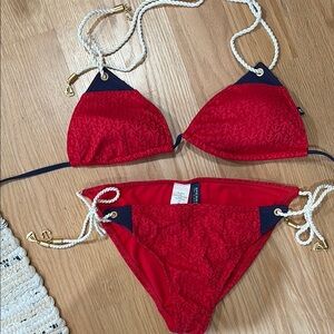 Red and Navy Sperry Bikini Set NWOT